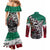 Aztec Warrior Mexican Couples Matching Mermaid Dress and Long Sleeve Button Shirt Aztec Calendar Coat of Arms