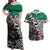 Aztec Warrior Mexican Couples Matching Off Shoulder Maxi Dress and Hawaiian Shirt Aztec Calendar Coat of Arms