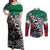 Aztec Warrior Mexican Couples Matching Off Shoulder Maxi Dress and Long Sleeve Button Shirt Aztec Calendar Coat of Arms