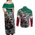 Aztec Warrior Mexican Couples Matching Off Shoulder Maxi Dress and Long Sleeve Button Shirt Aztec Calendar Coat of Arms