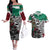 Aztec Warrior Mexican Couples Matching Off The Shoulder Long Sleeve Dress and Hawaiian Shirt Aztec Calendar Coat of Arms