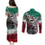 Aztec Warrior Mexican Couples Matching Puletasi and Long Sleeve Button Shirt Aztec Calendar Coat of Arms