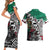 Aztec Warrior Mexican Couples Matching Short Sleeve Bodycon Dress and Hawaiian Shirt Aztec Calendar Coat of Arms