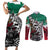 Aztec Warrior Mexican Couples Matching Short Sleeve Bodycon Dress and Long Sleeve Button Shirt Aztec Calendar Coat of Arms