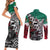 Aztec Warrior Mexican Couples Matching Short Sleeve Bodycon Dress and Long Sleeve Button Shirt Aztec Calendar Coat of Arms