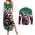 Aztec Warrior Mexican Couples Matching Summer Maxi Dress and Long Sleeve Button Shirt Aztec Calendar Coat of Arms