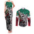 Aztec Warrior Mexican Couples Matching Tank Maxi Dress and Long Sleeve Button Shirt Aztec Calendar Coat of Arms