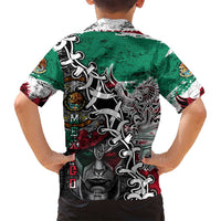 Aztec Warrior Mexican Family Matching Long Sleeve Bodycon Dress and Hawaiian Shirt Aztec Calendar Coat of Arms