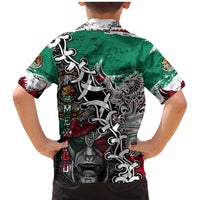 Aztec Warrior Mexican Family Matching Mermaid Dress and Hawaiian Shirt Aztec Calendar Coat of Arms