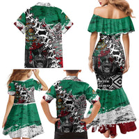 Aztec Warrior Mexican Family Matching Mermaid Dress and Hawaiian Shirt Aztec Calendar Coat of Arms
