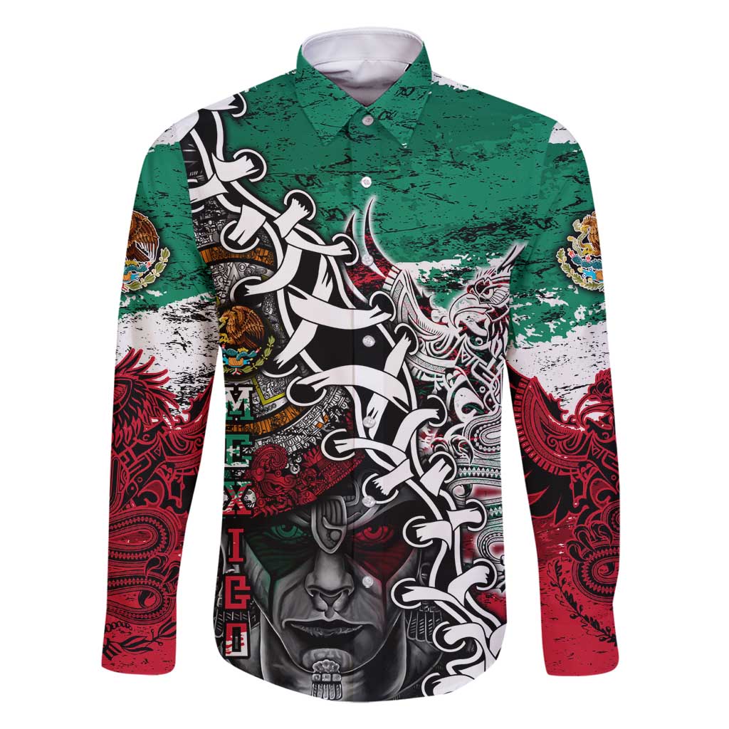 Aztec Warrior Mexican Family Matching Off Shoulder Maxi Dress and Hawaiian Shirt Aztec Calendar Coat of Arms