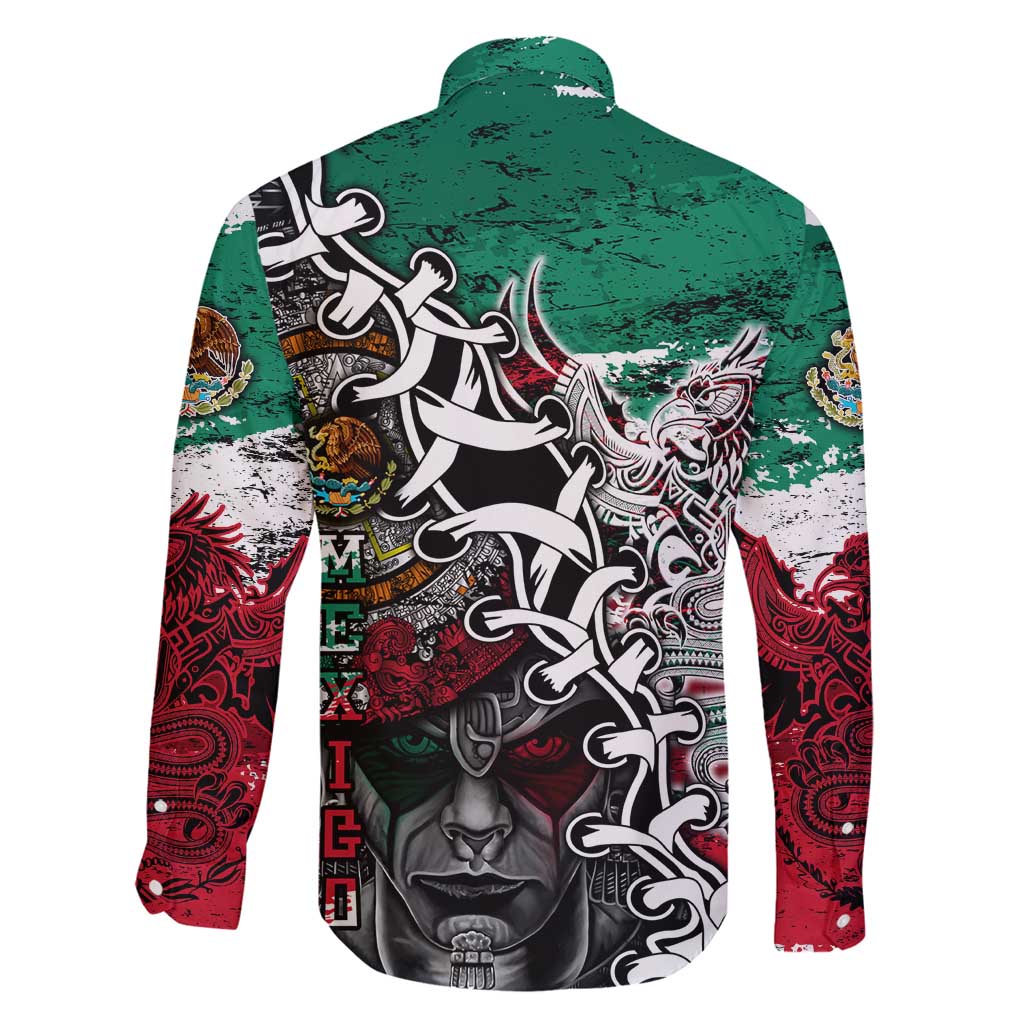 Aztec Warrior Mexican Family Matching Off Shoulder Maxi Dress and Hawaiian Shirt Aztec Calendar Coat of Arms