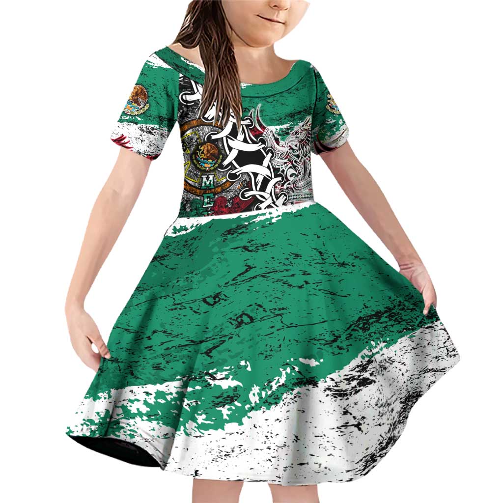 Aztec Warrior Mexican Family Matching Off Shoulder Short Dress and Hawaiian Shirt Aztec Calendar Coat of Arms