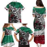 Aztec Warrior Mexican Family Matching Puletasi and Hawaiian Shirt Aztec Calendar Coat of Arms