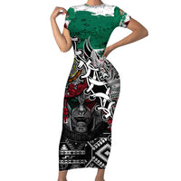 Aztec Warrior Mexican Family Matching Short Sleeve Bodycon Dress and Hawaiian Shirt Aztec Calendar Coat of Arms