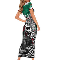 Aztec Warrior Mexican Family Matching Short Sleeve Bodycon Dress and Hawaiian Shirt Aztec Calendar Coat of Arms
