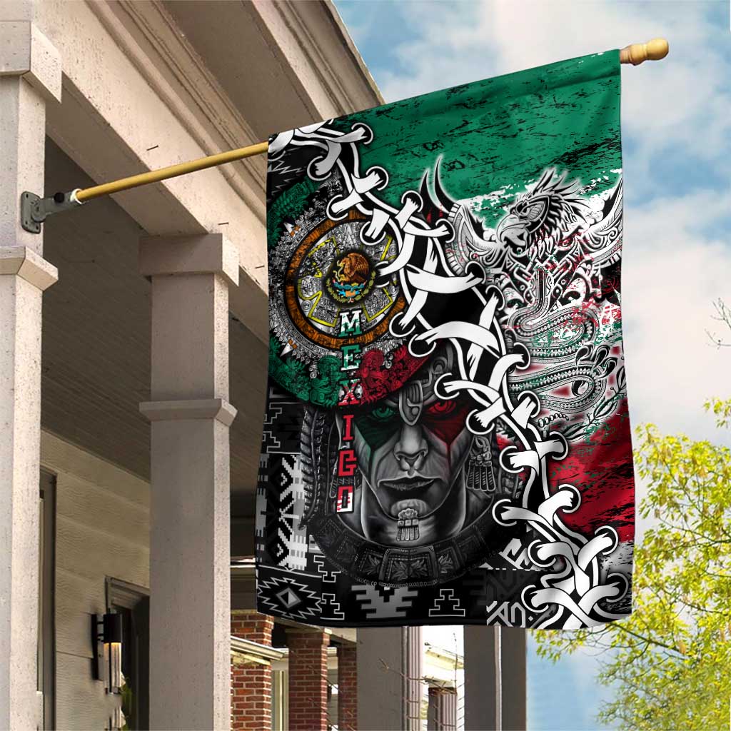 Aztec Warrior Mexican Garden Flag Aztec Calendar Coat of Arms