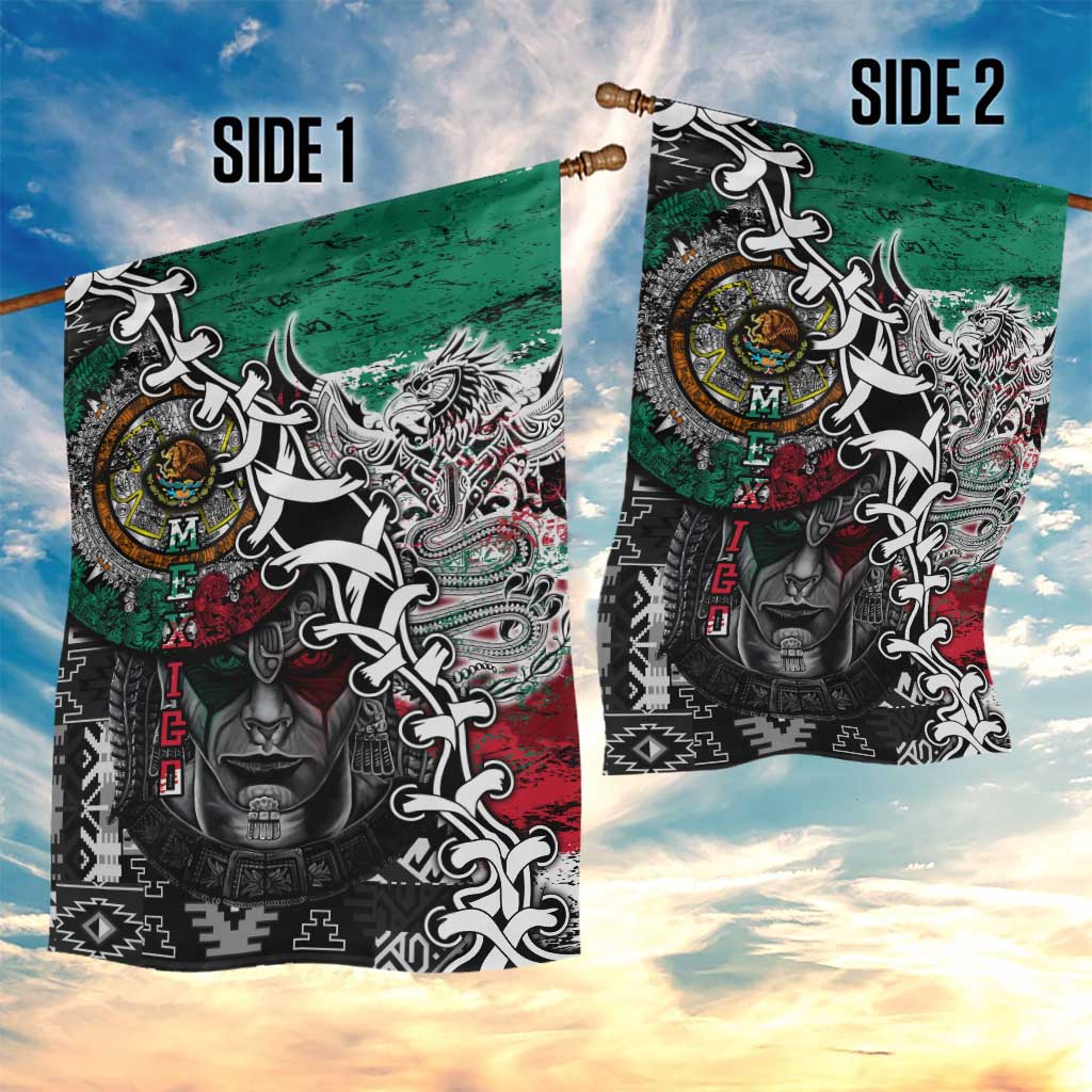 Aztec Warrior Mexican Garden Flag Aztec Calendar Coat of Arms