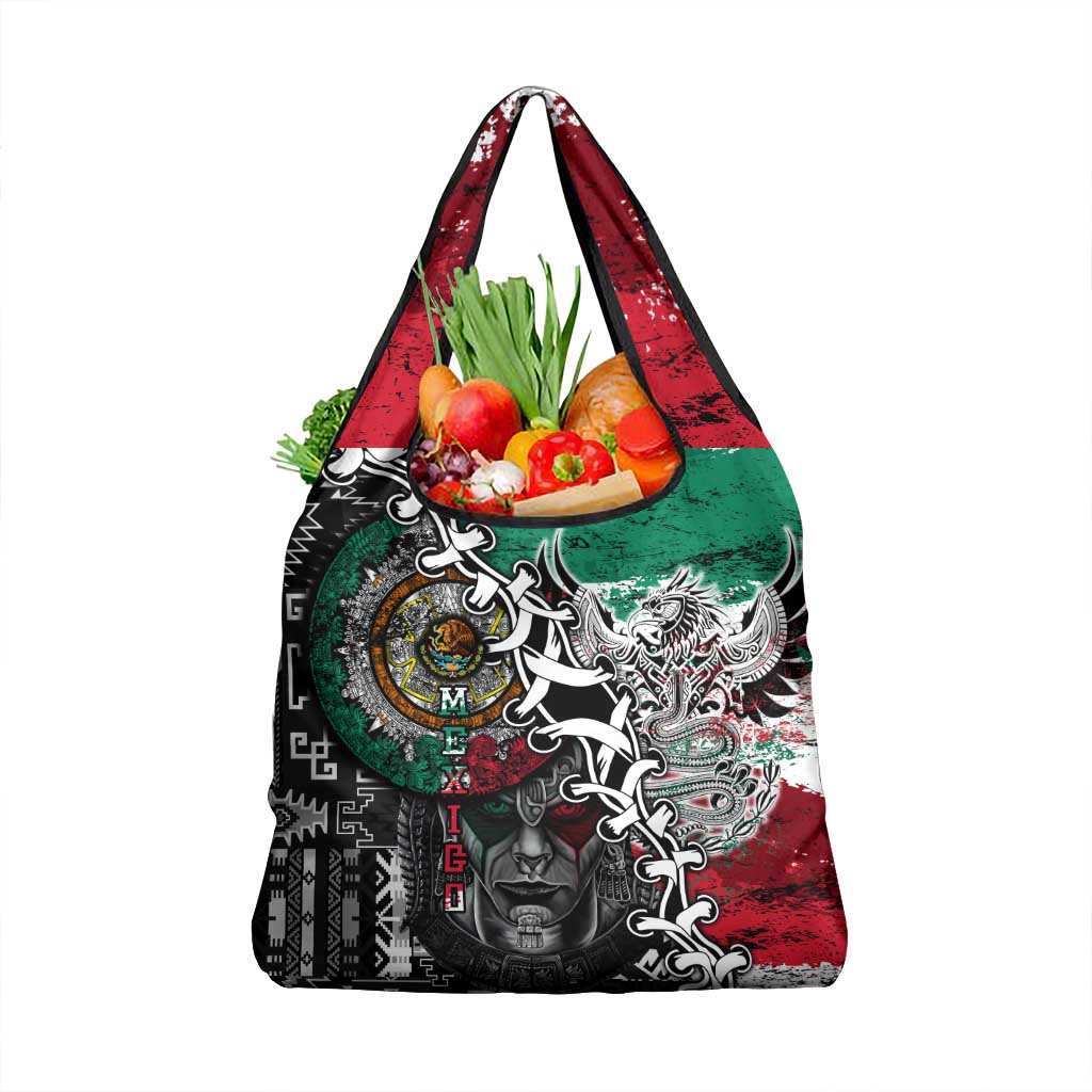 Aztec Warrior Mexican Grocery Bag Aztec Calendar Coat of Arms
