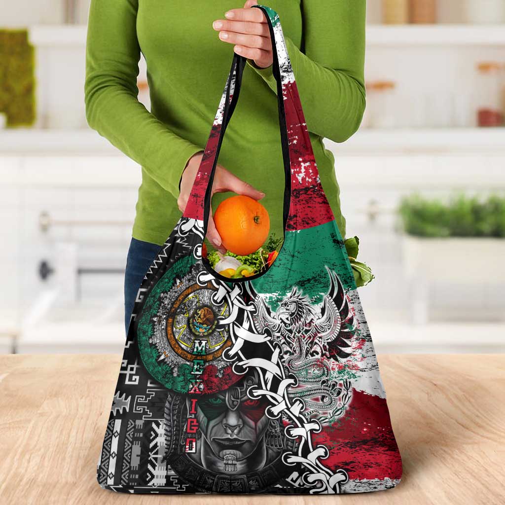 Aztec Warrior Mexican Grocery Bag Aztec Calendar Coat of Arms