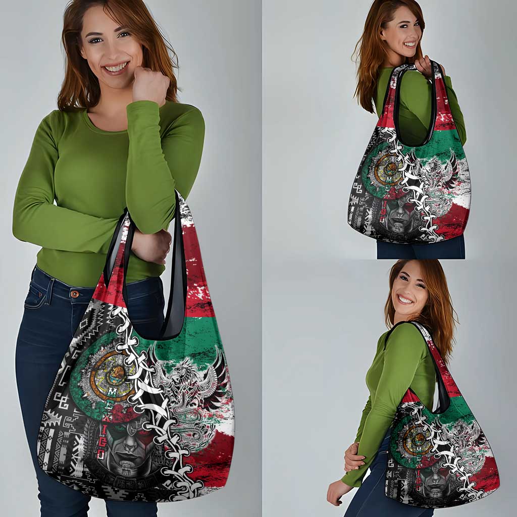 Aztec Warrior Mexican Grocery Bag Aztec Calendar Coat of Arms