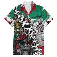 Aztec Warrior Mexican Hawaiian Shirt Aztec Calendar Coat of Arms