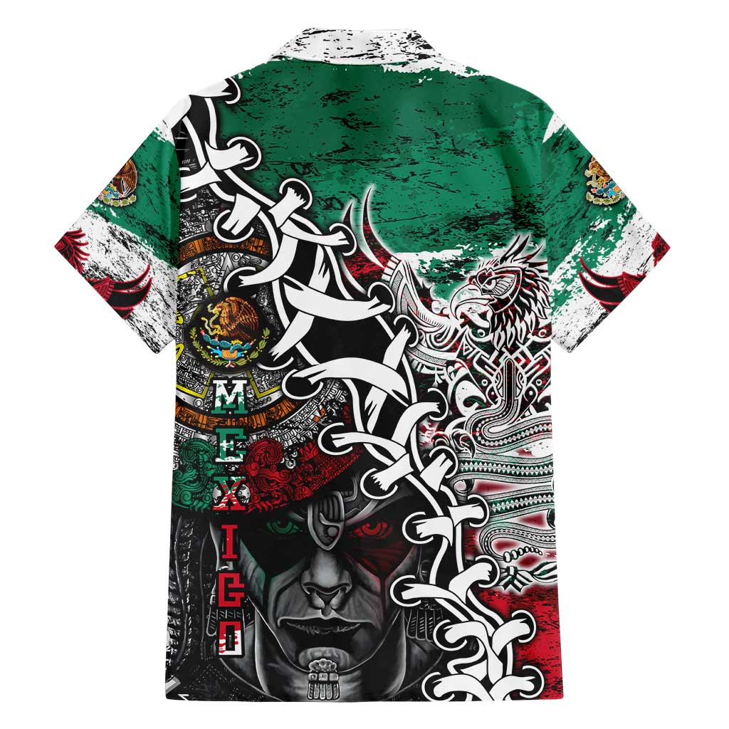 Aztec Warrior Mexican Hawaiian Shirt Aztec Calendar Coat of Arms