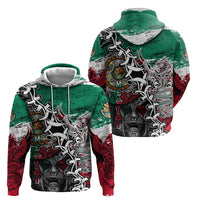 Aztec Warrior Mexican Hoodie Aztec Calendar Coat of Arms