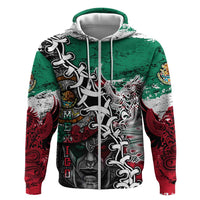 Aztec Warrior Mexican Hoodie Aztec Calendar Coat of Arms