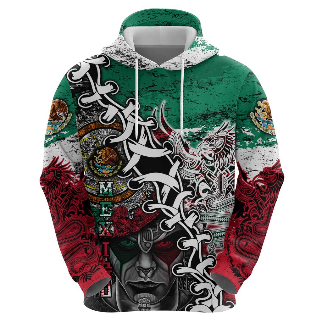 Aztec Warrior Mexican Hoodie Aztec Calendar Coat of Arms