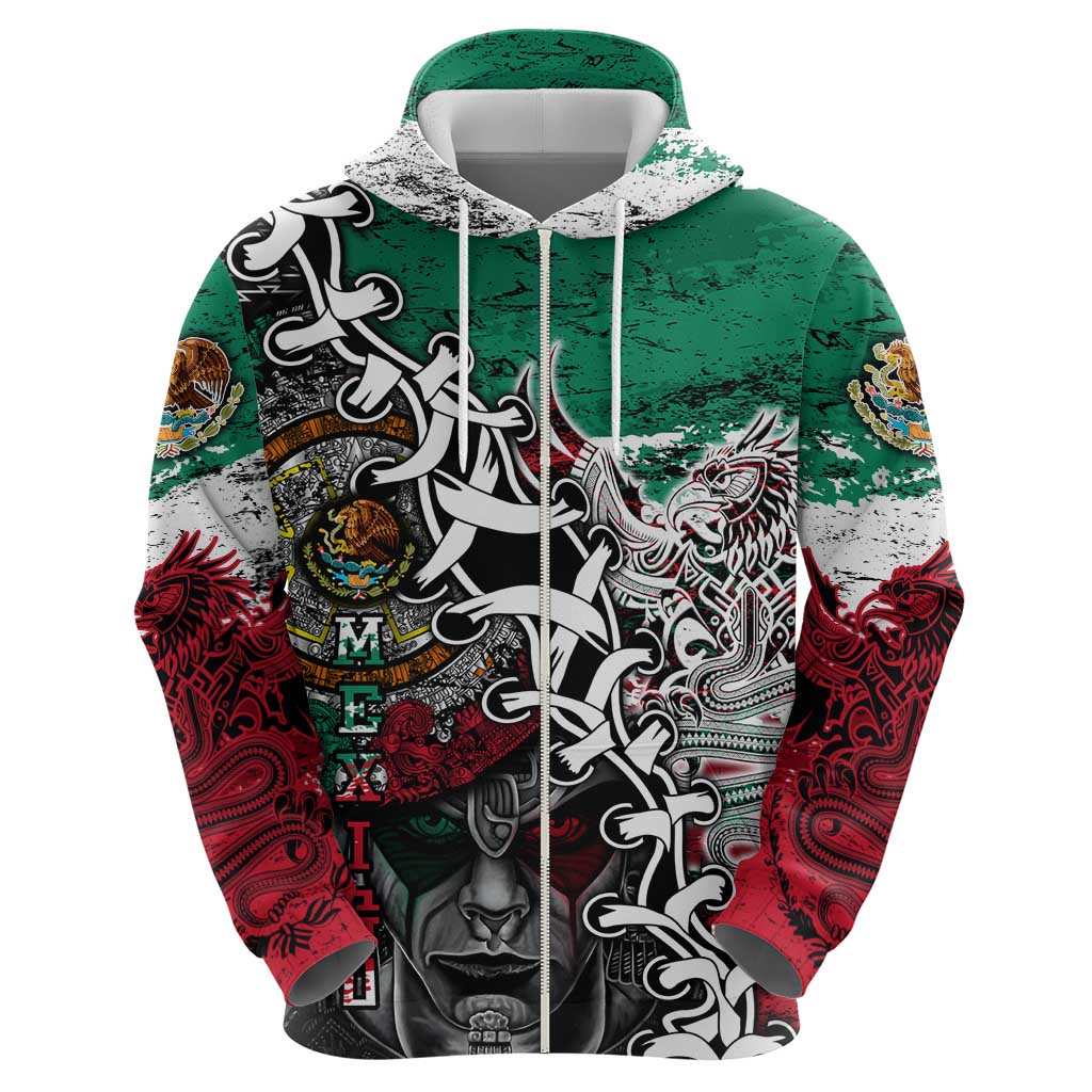 Aztec Warrior Mexican Hoodie Aztec Calendar Coat of Arms