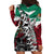 Aztec Warrior Mexican Hoodie Dress Aztec Calendar Coat of Arms