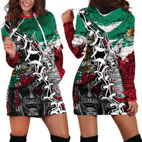 Aztec Warrior Mexican Hoodie Dress Aztec Calendar Coat of Arms