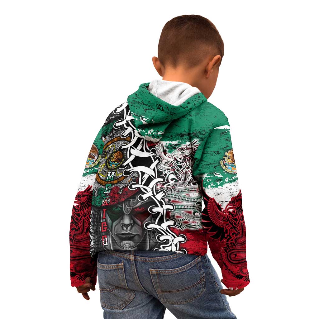 Aztec Warrior Mexican Kid Hoodie Aztec Calendar Coat of Arms
