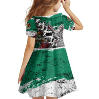 Aztec Warrior Mexican Kid Short Sleeve Dress Aztec Calendar Coat of Arms