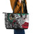 Aztec Warrior Mexican Leather Tote Bag Aztec Calendar Coat of Arms