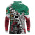 Aztec Warrior Mexican Long Sleeve Polo Shirt Aztec Calendar Coat of Arms