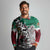Aztec Warrior Mexican Long Sleeve Polo Shirt Aztec Calendar Coat of Arms