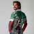 Aztec Warrior Mexican Long Sleeve Polo Shirt Aztec Calendar Coat of Arms