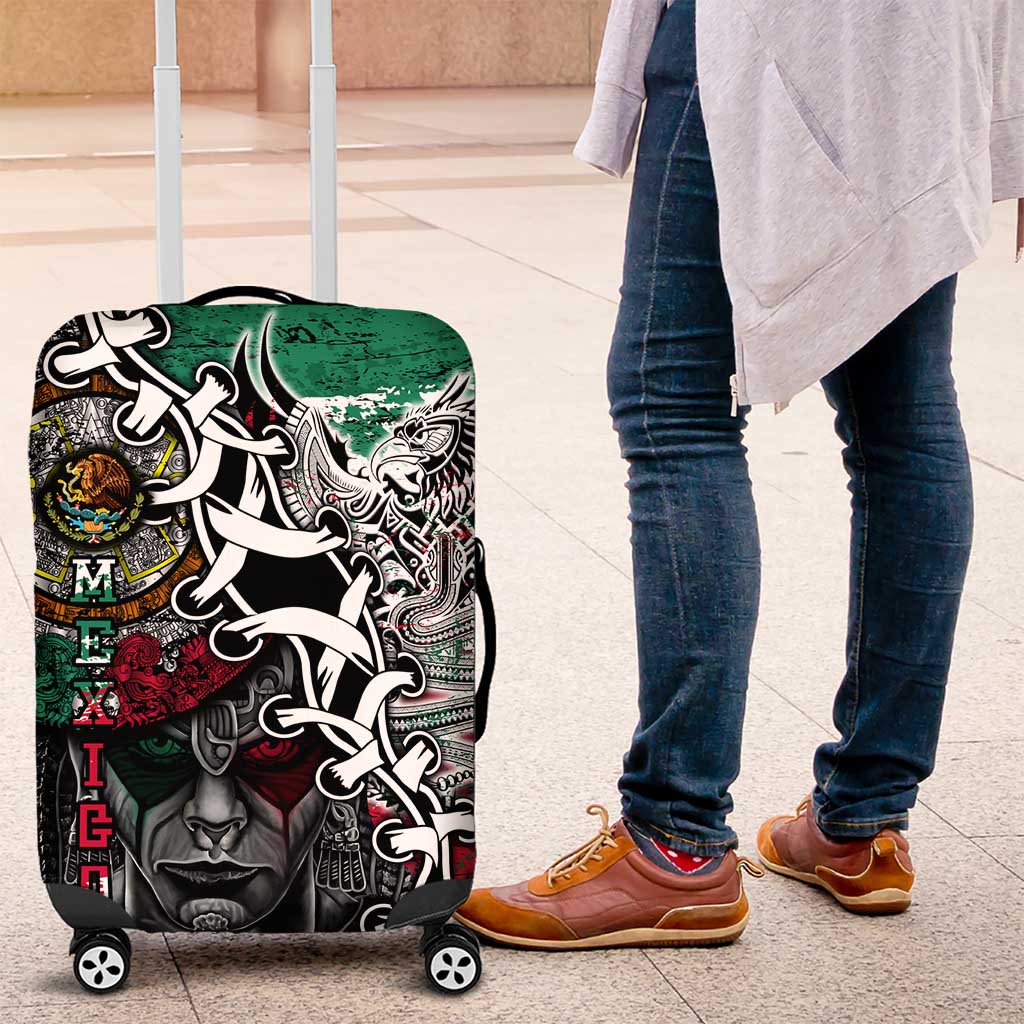 Aztec Warrior Mexican Luggage Cover Aztec Calendar Coat of Arms