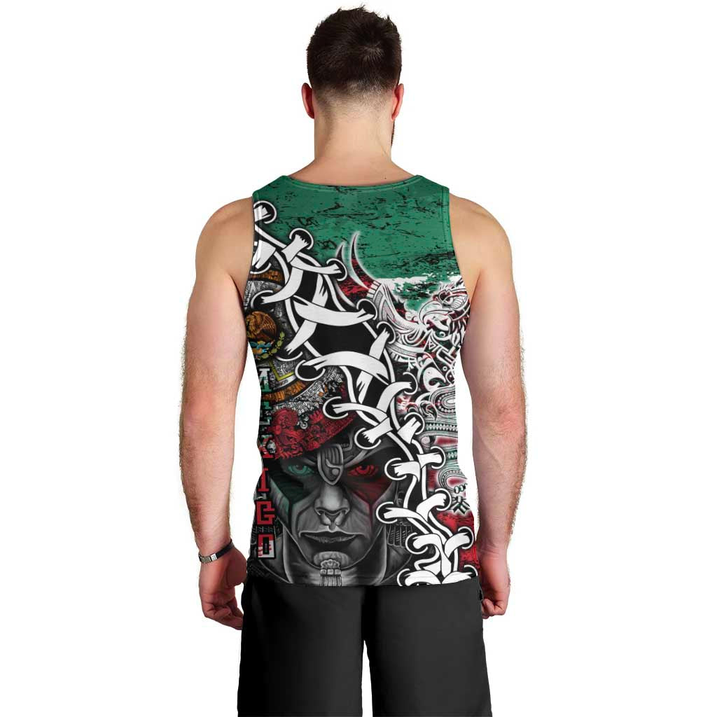 Aztec Warrior Mexican Men Tank Top Aztec Calendar Coat of Arms