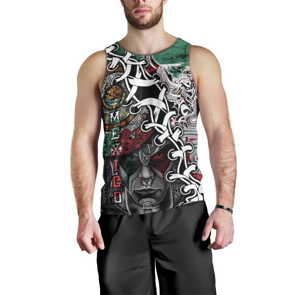 Aztec Warrior Mexican Men Tank Top Aztec Calendar Coat of Arms