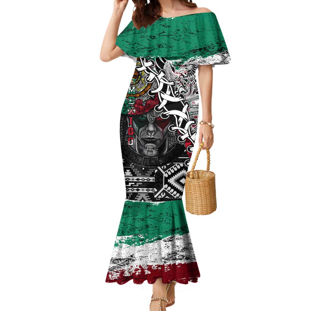 Aztec Warrior Mexican Mermaid Dress Aztec Calendar Coat of Arms