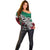 Aztec Warrior Mexican Off Shoulder Sweater Aztec Calendar Coat of Arms