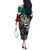 Aztec Warrior Mexican Off The Shoulder Long Sleeve Dress Aztec Calendar Coat of Arms