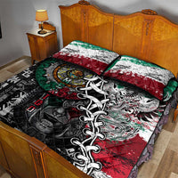Aztec Warrior Mexican Quilt Bed Set Aztec Calendar Coat of Arms