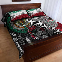 Aztec Warrior Mexican Quilt Bed Set Aztec Calendar Coat of Arms