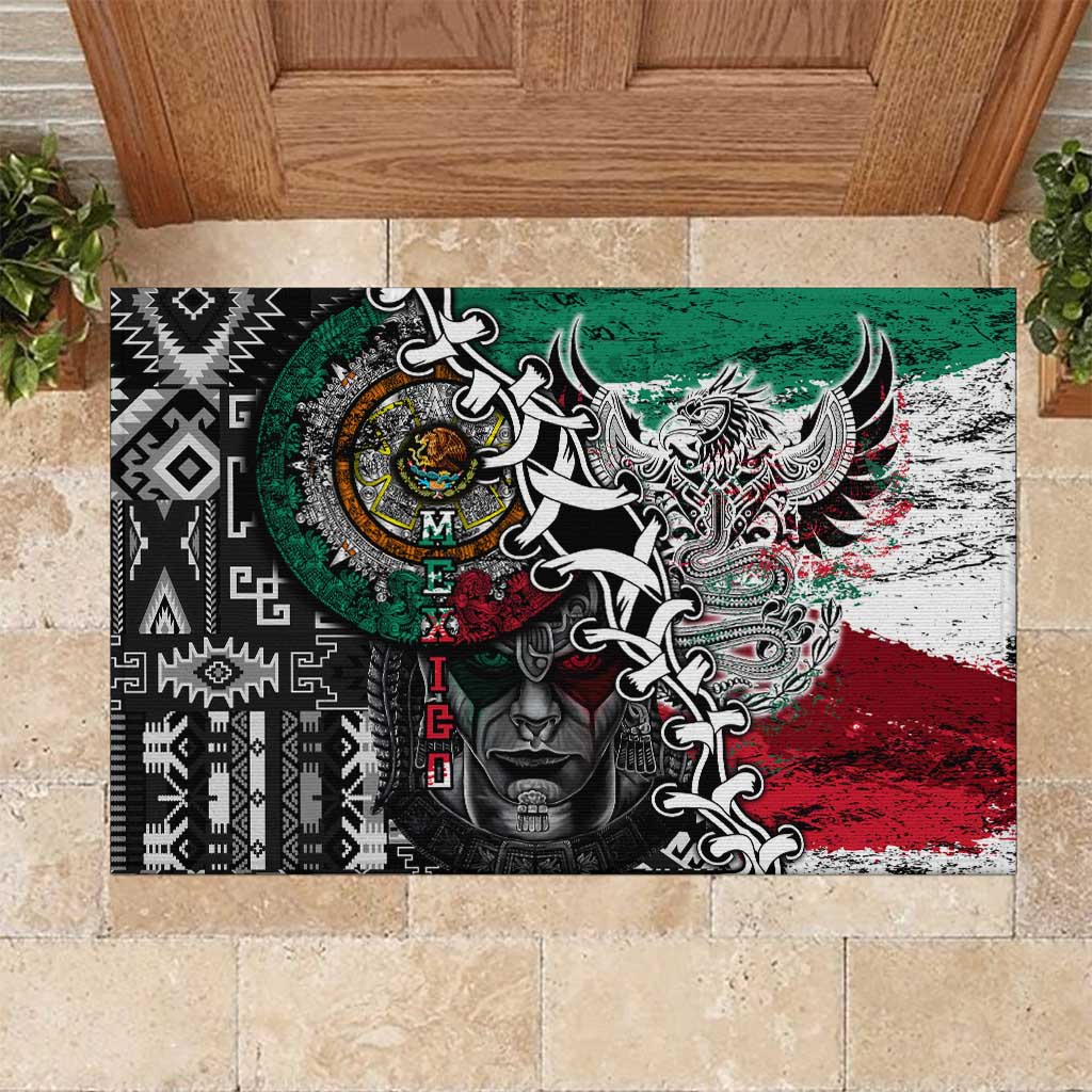 Aztec Warrior Mexican Rubber Doormat Aztec Calendar Coat of Arms