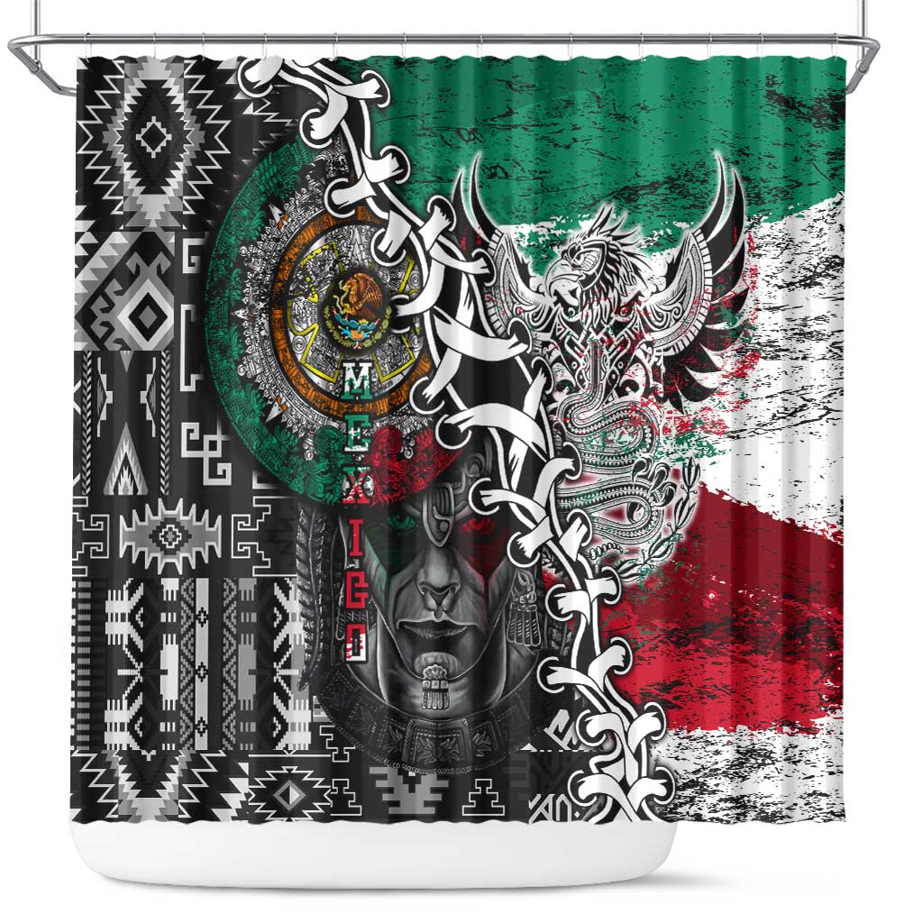 Aztec Warrior Mexican Shower Curtain Aztec Calendar Coat of Arms