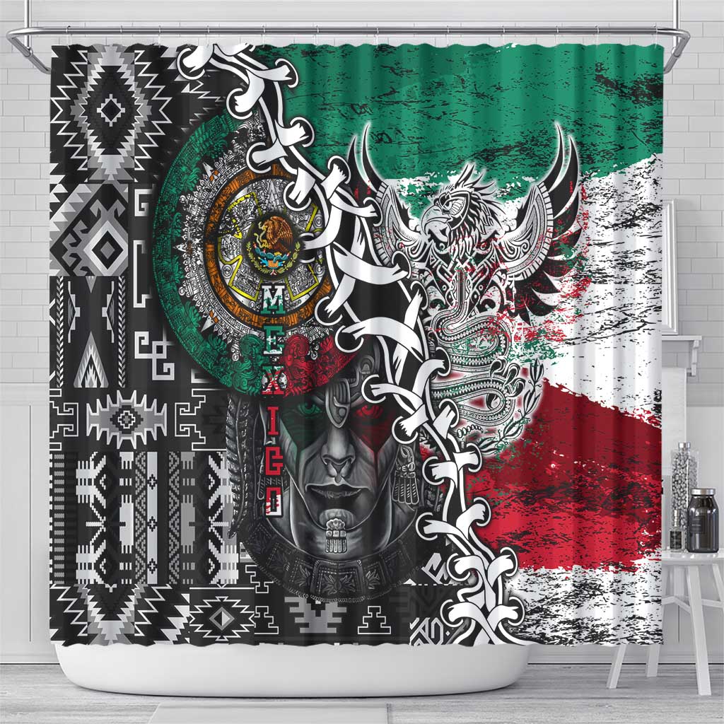Aztec Warrior Mexican Shower Curtain Aztec Calendar Coat of Arms